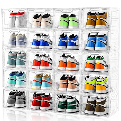 12 Pack Clear Plastic Stackable Shoe Storage Boxes F723506