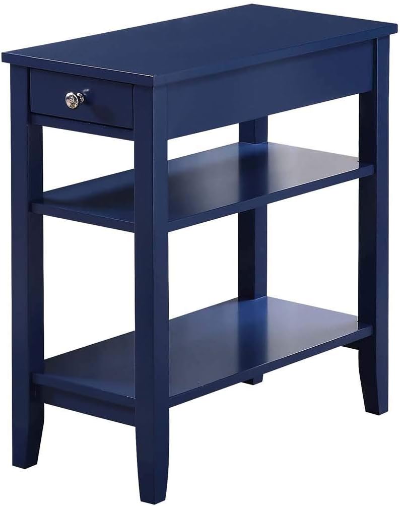 Black 1 Drawer End Table with Shelves P37795