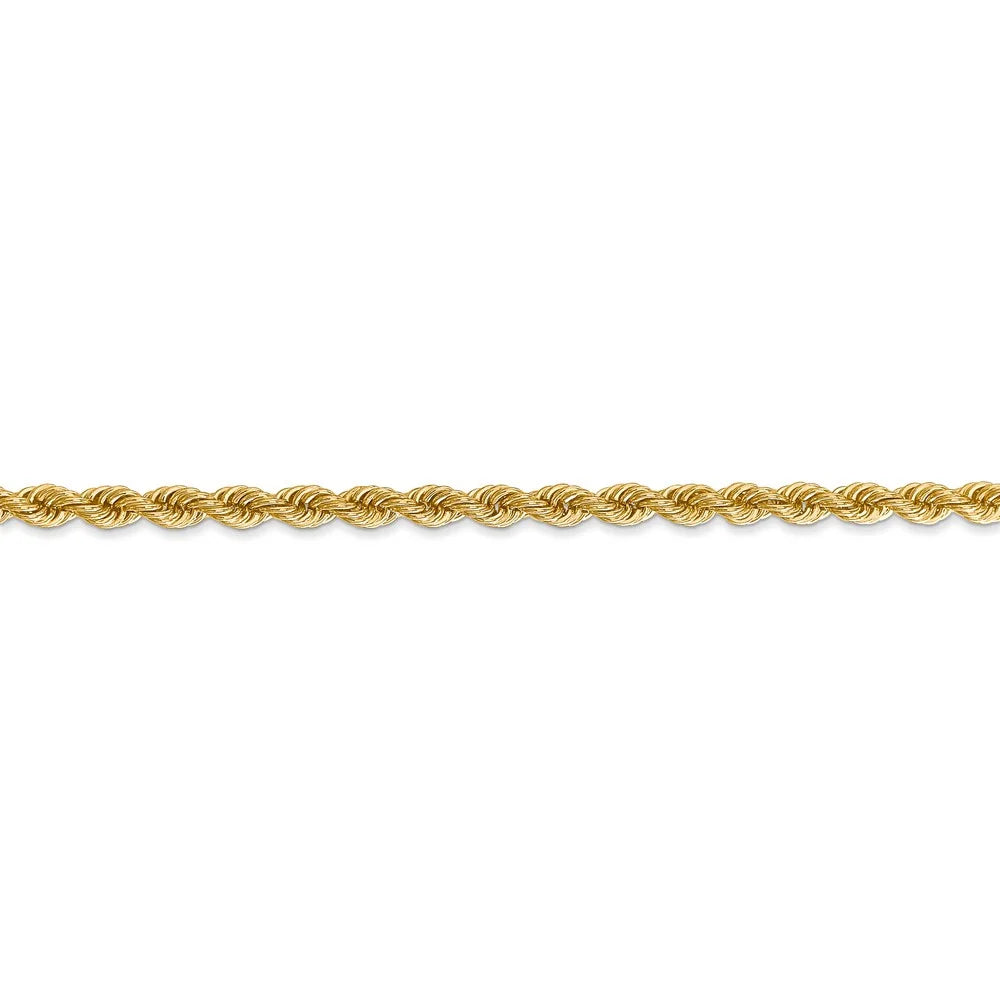 14kt Yellow Gold 3mm Rope Chain 9 inch Lobster Clasp P53909