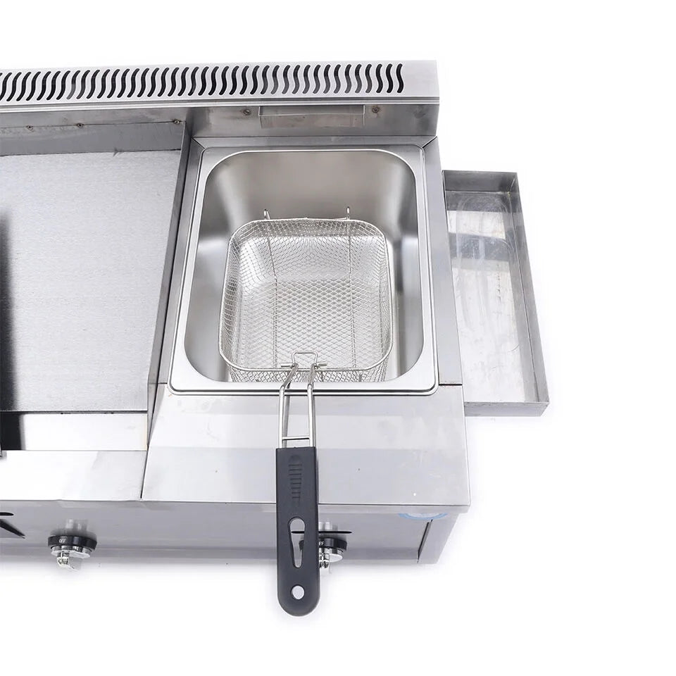 Propane Gas Deep Fryer and Tabletop Griddle 2 Burner T681804
