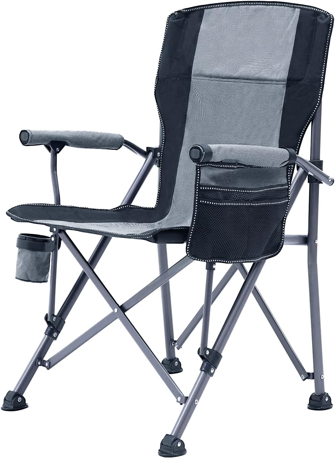 Navy Blue Padded Folding Camping Chair with Cup Holder and Carrying Bag S995