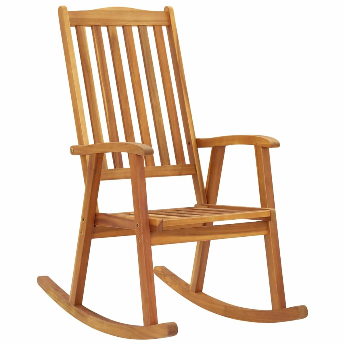 Green Cushioned Acacia Wood Rocking Chair M163