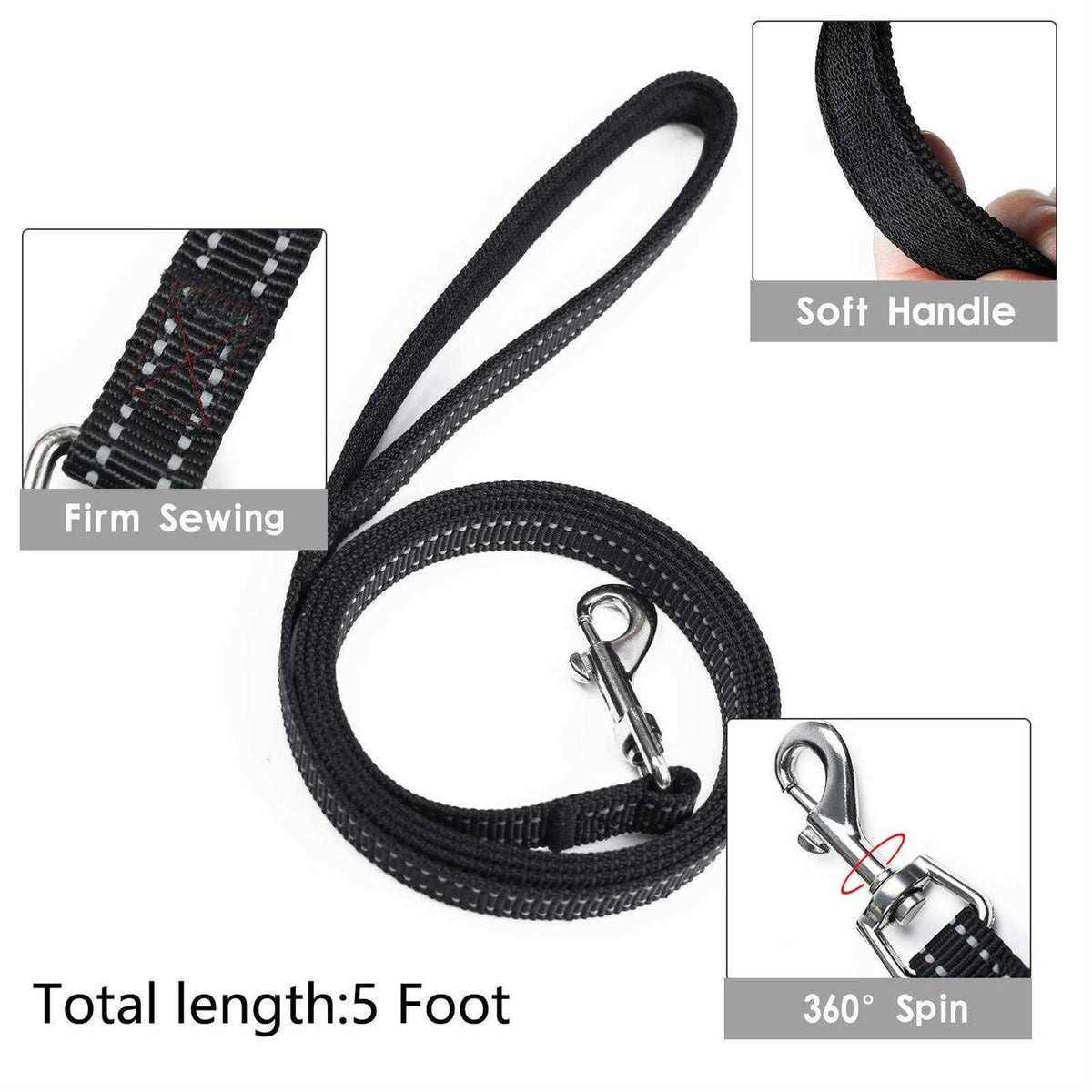 Dog Harness and Leash Set No Pull Soft Mesh Pet Harness F3995