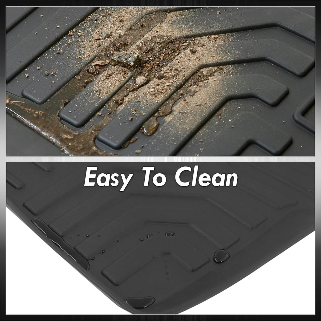 3-Piece All Weather Rubber Floor Mats Liner Black Front & Rear A145