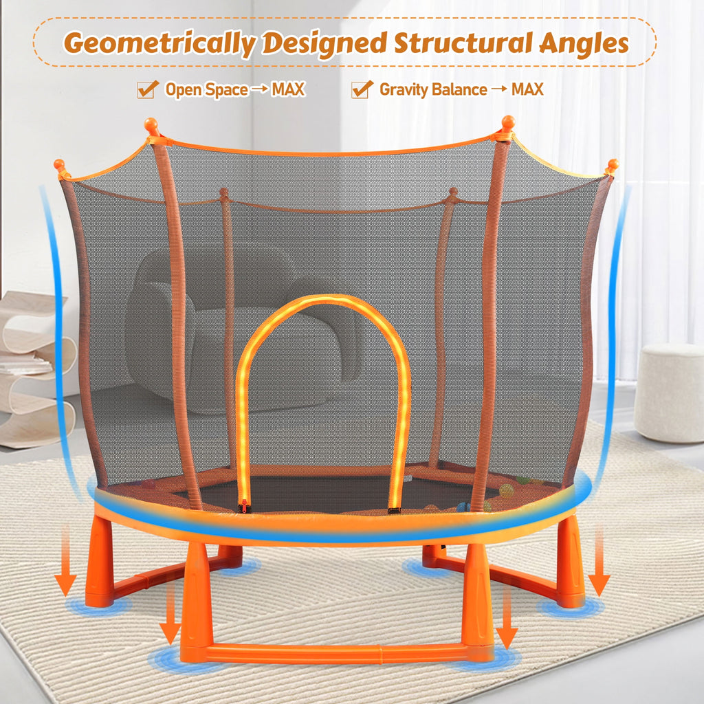 Toddlers Trampoline with Safety Enclosure Net and Ball Pit X627