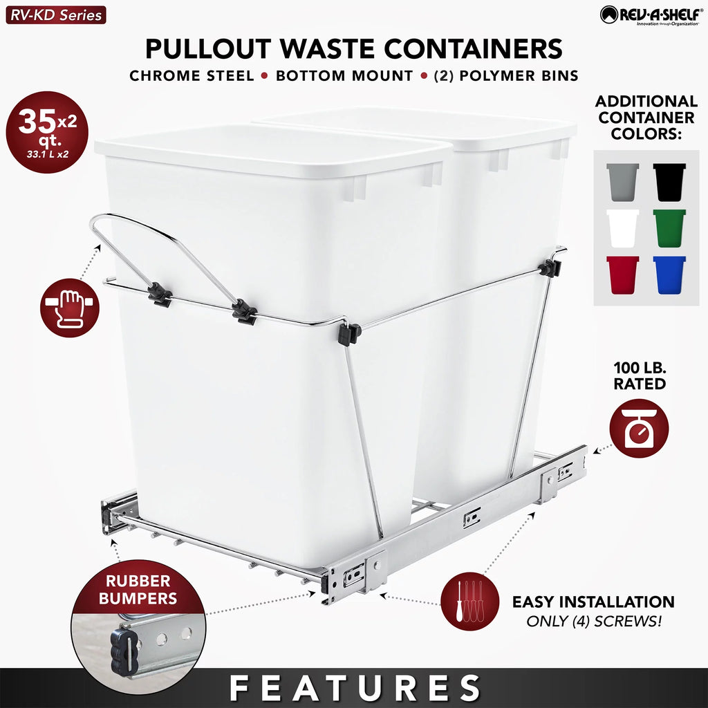Black Pull Out Waste Containers R41587