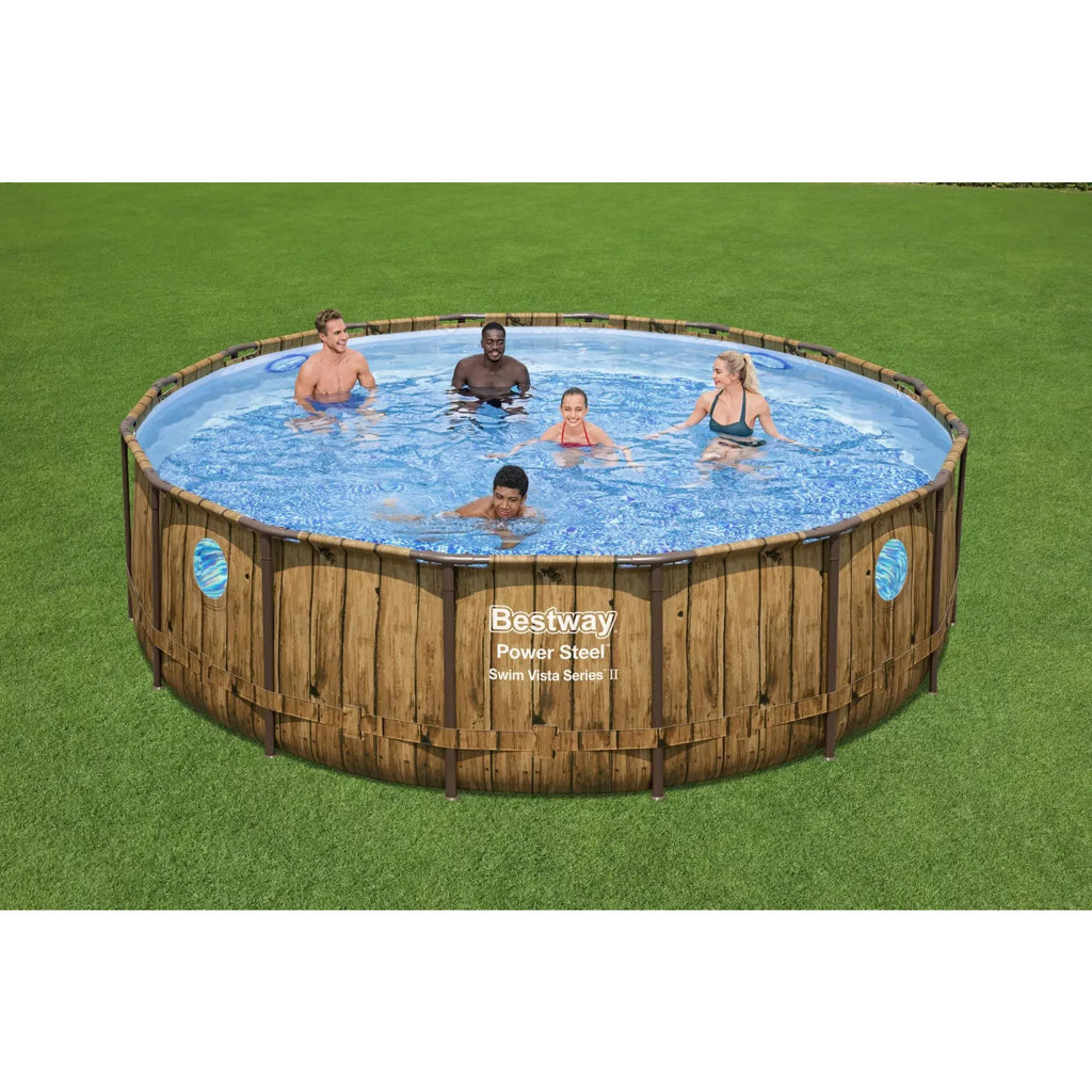 16ft x 4ft Metal Frame Swimming Pool Set with Pump B607627