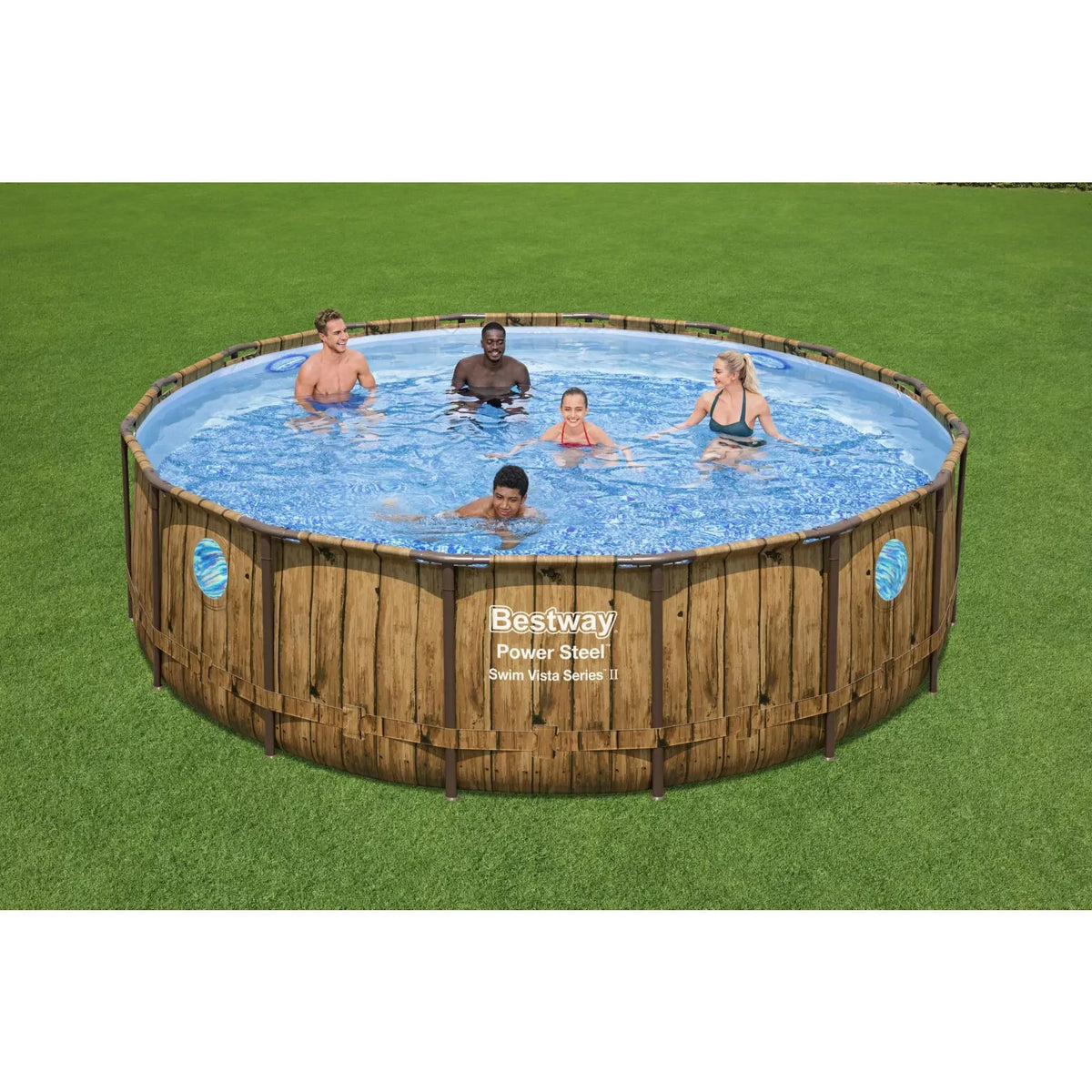16ft x 4ft Metal Frame Swimming Pool Set with Pump B607627
