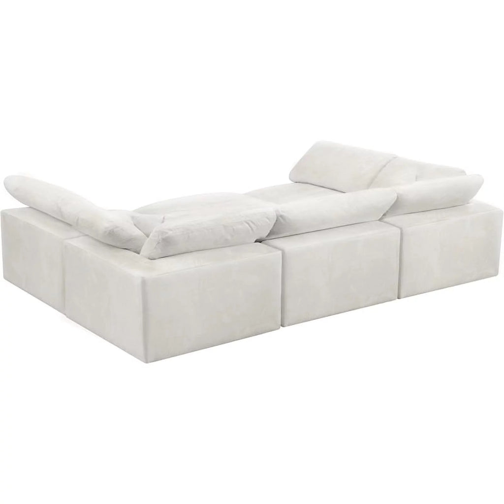 Velvet Down Filled Modular Sectional Sofa in Cream L89047