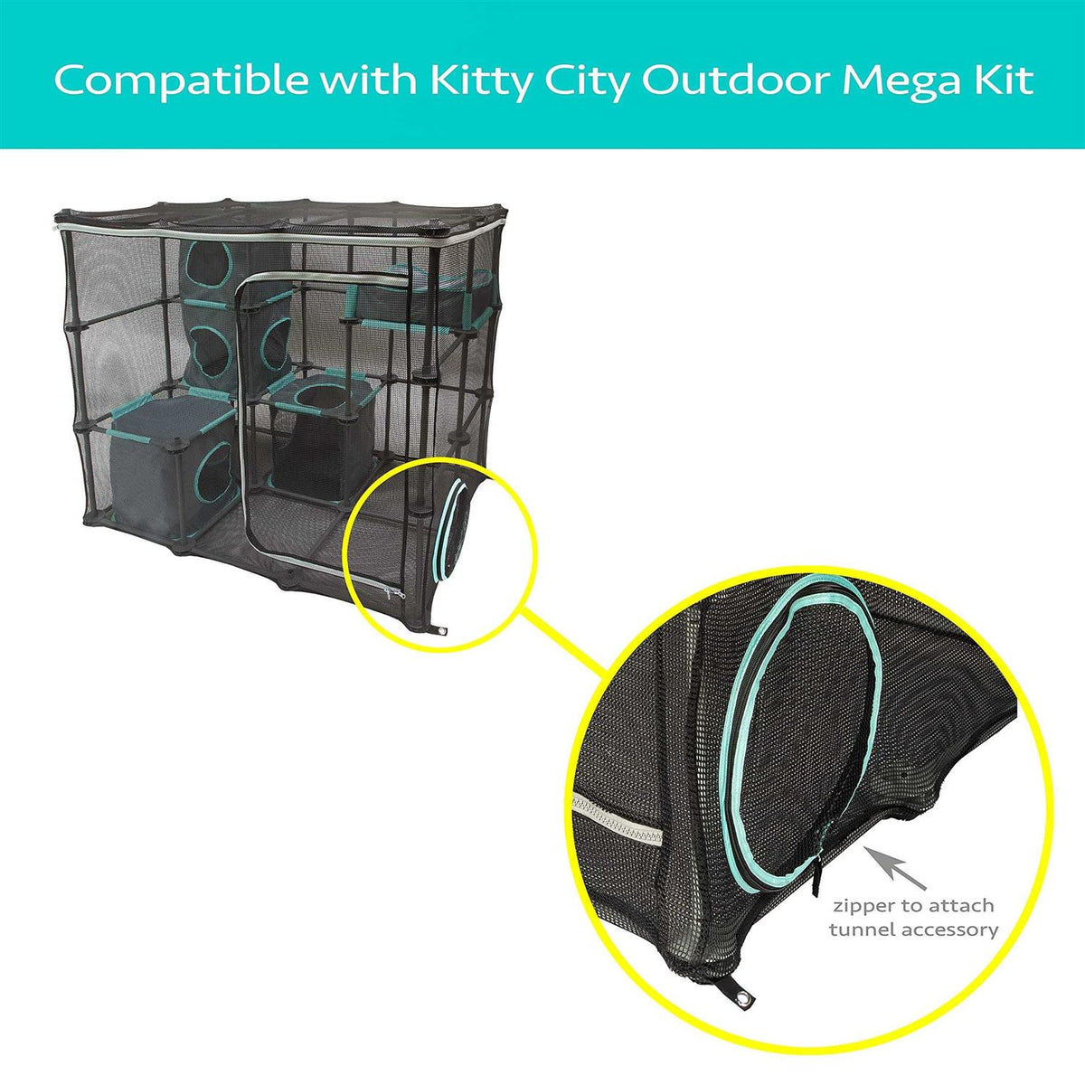 Outdoor Catio Mega Kit for Cats and 10' Tunnels Q27175