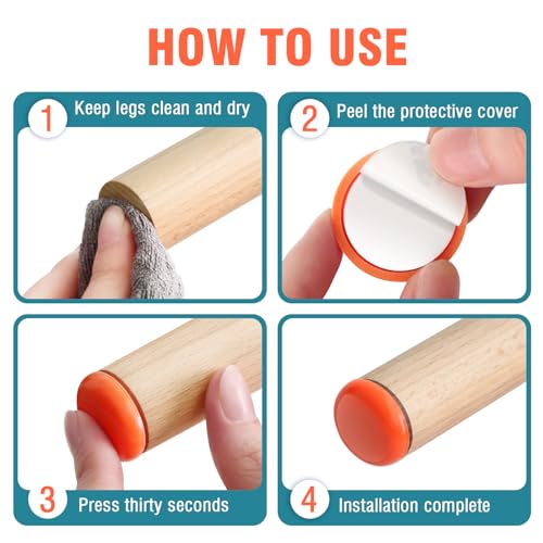 24 PCS 3M Adhesive Furniture Sliders Y434