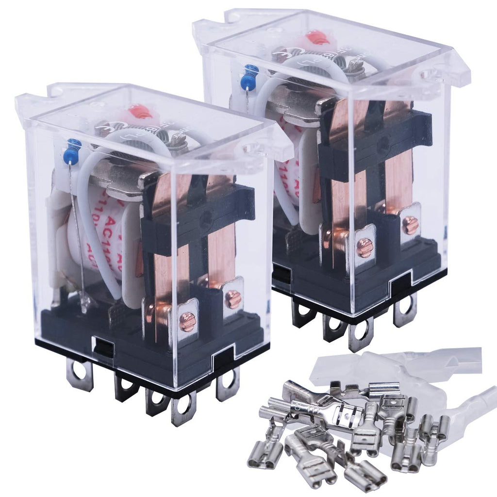 2pcs DC 24V 8 Pin 10A DPDT LED Indicator Electromagnetic Power Relay P13805