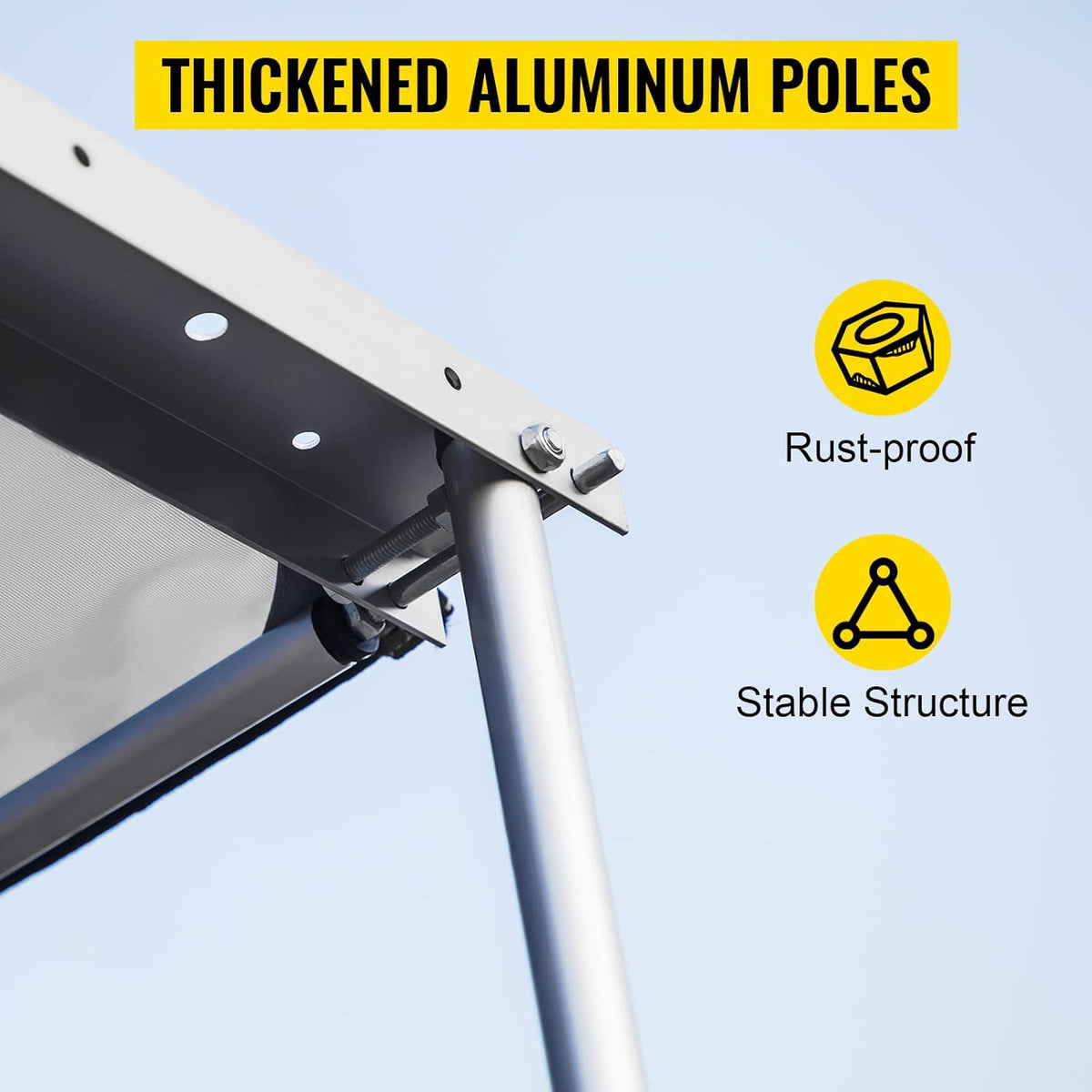 Car Side Awning, 8.2'x6.5', Pull-Out Retractable Waterproof UV50+ with Carry Bag, Grey G2620