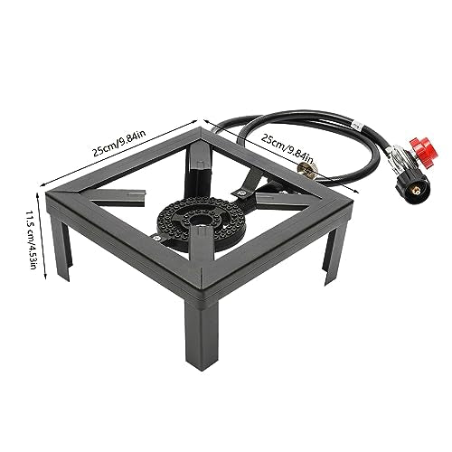 Portable Double Propane Gas Burner Cast Iron Stove with 1.5m Propane Regulator Hose L621039
