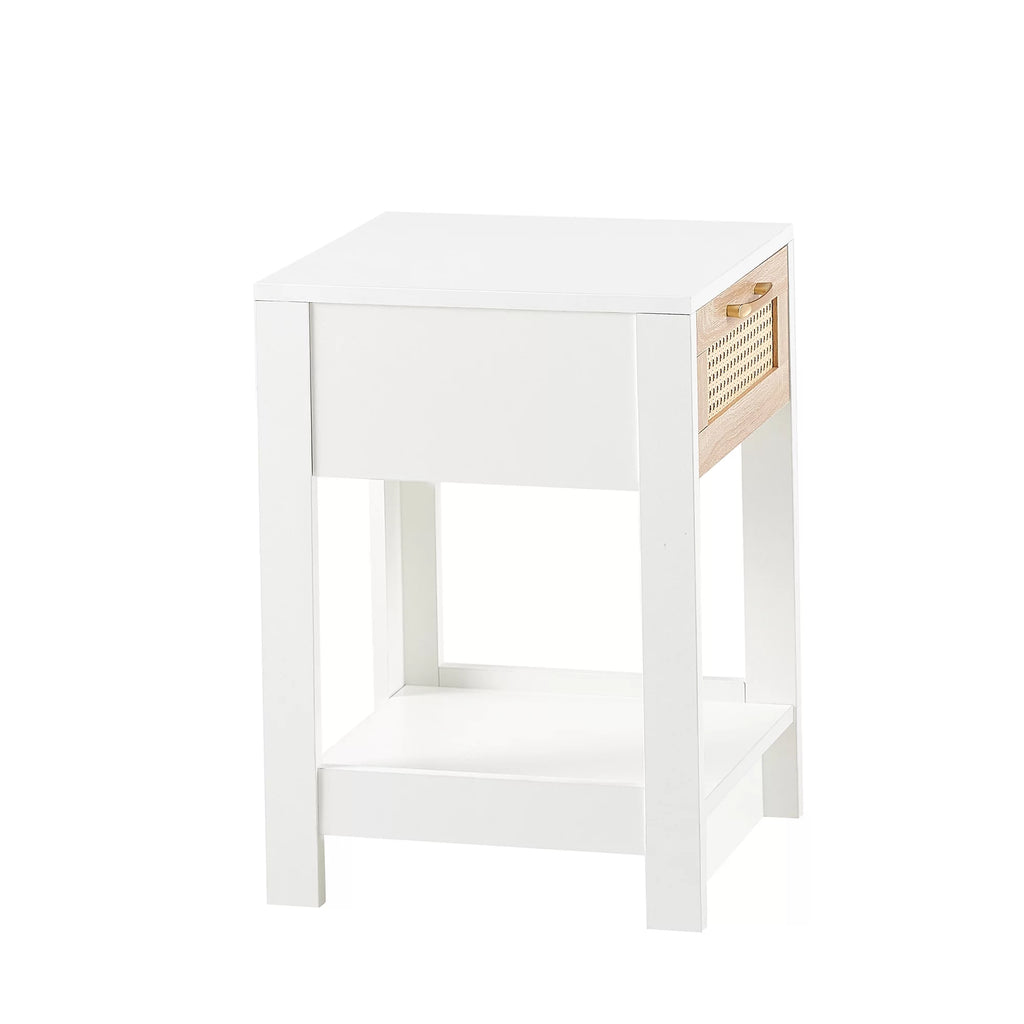 Rattan 1 Drawer Nightstand with Open Shelf O8129