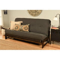 Mocha Full Size Futon Frame with Linen Charcoal Mattress B47777