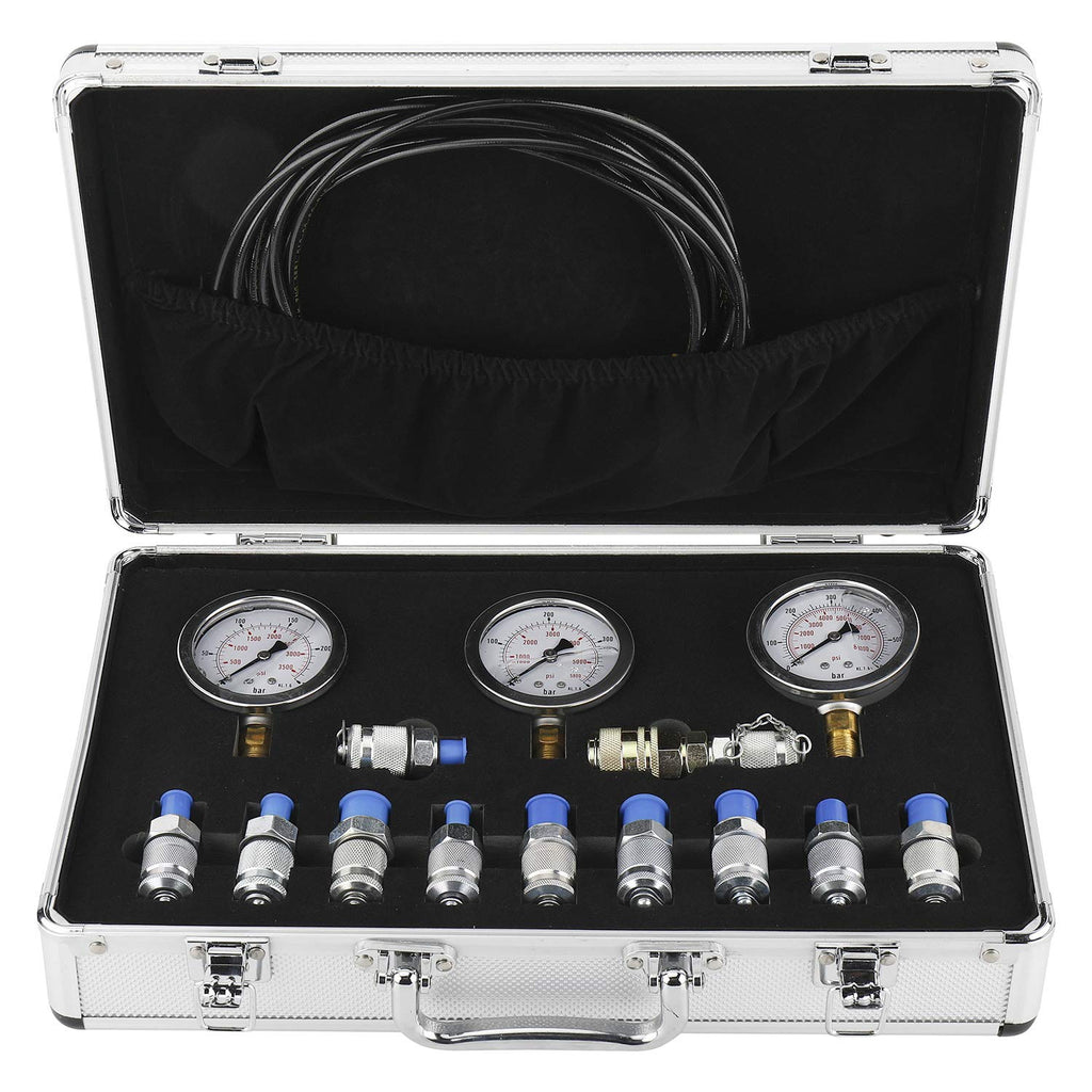 Hydraulic Pressure Test Kit with 11 Couplings 25/40/60 Mpa J9596