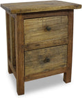 Solid Reclaimed Wood 2 Drawer Nightstand P60606