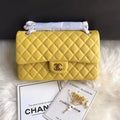 Yellow Lambskin Leather Flap Bag M4629