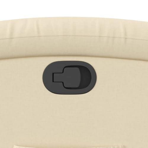 Cream Fabric Recliner Chair with Manual Adjustment L51858