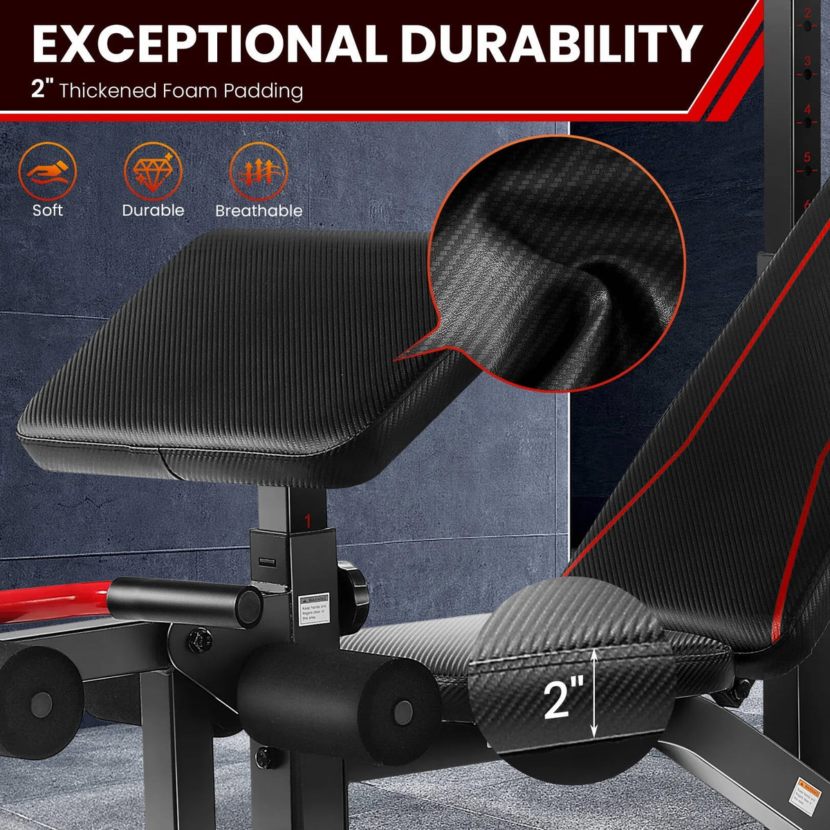Adjustable Olympic Weight Bench Set with Barbell Rack S300357