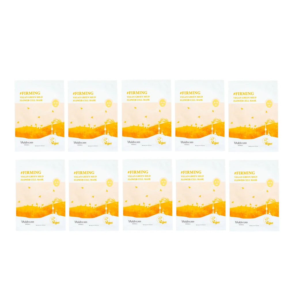 Vegan Green Flower Cell Mask 10pcs O7443