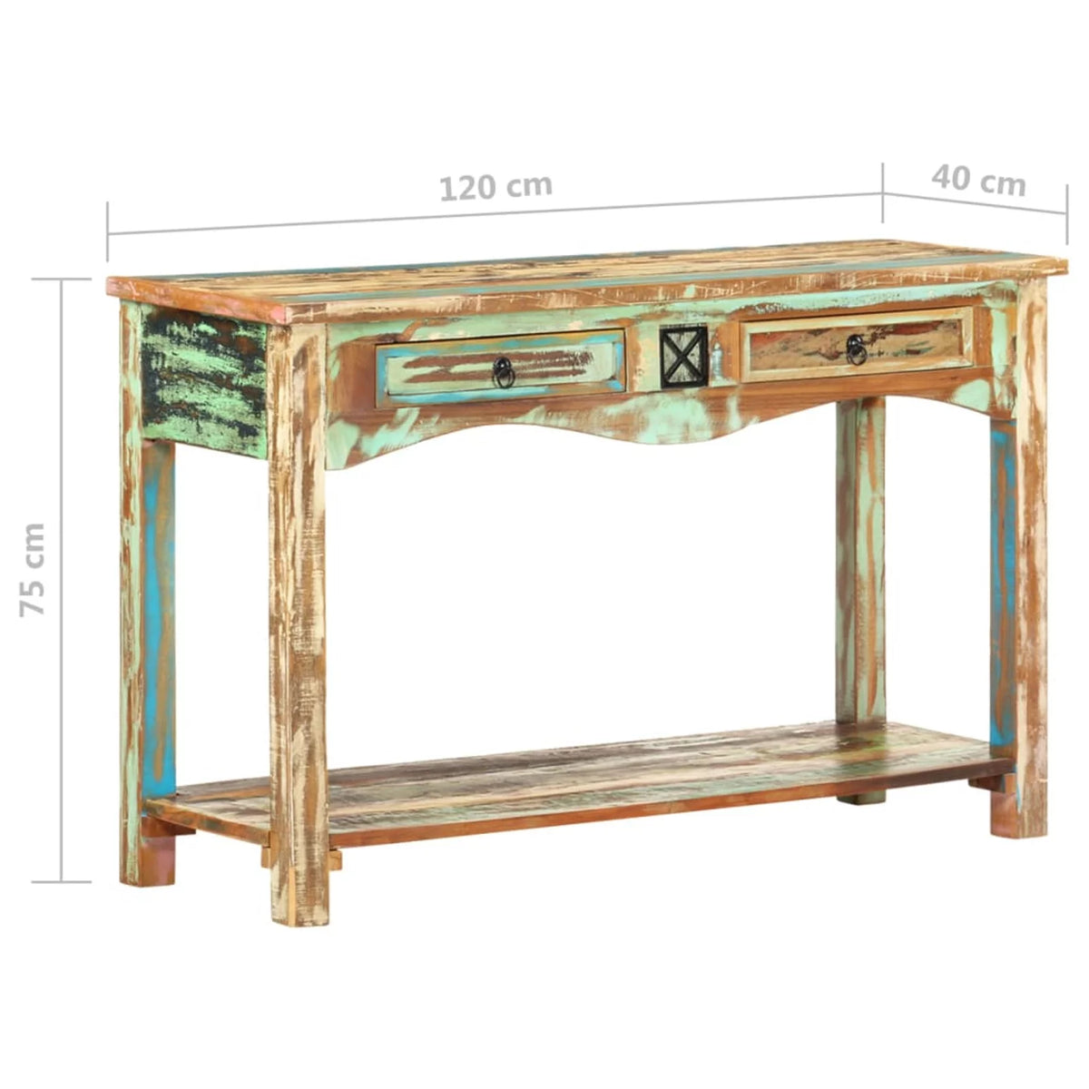 Solid Reclaimed Wood Console Table I68753