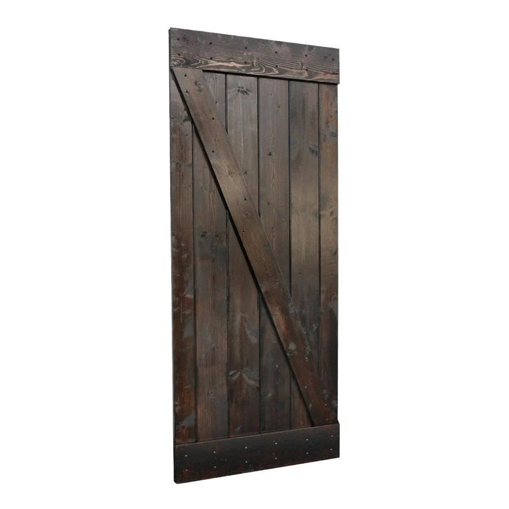 Paneled Wood Barn Door with Installation Hardware Kit - 36 x 84 X20708