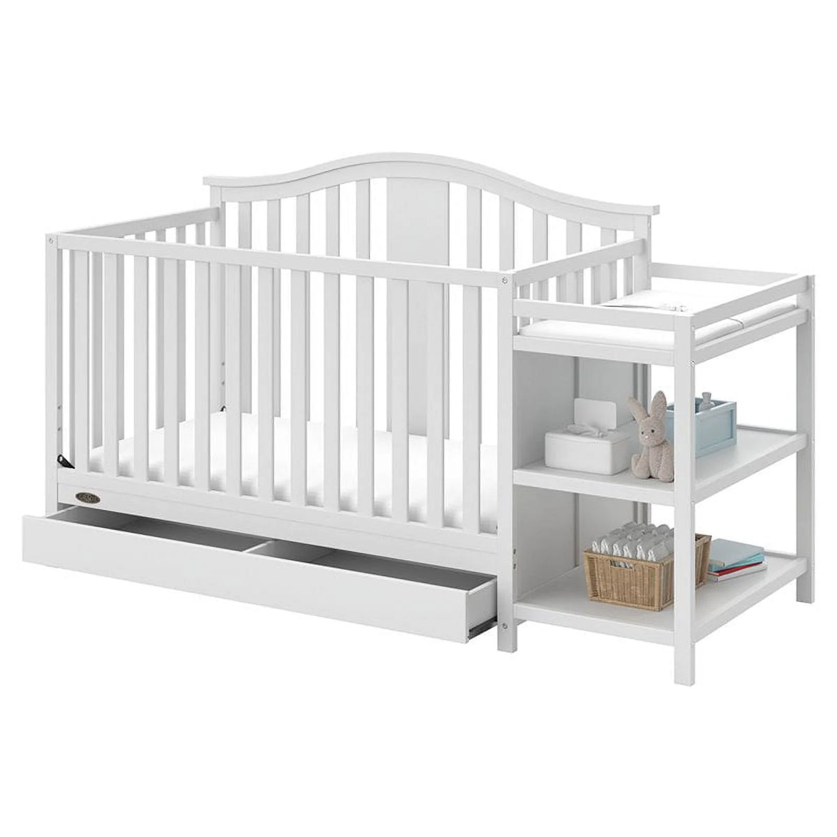 4-in-1 Convertible Crib and Changer with Drawer X5024