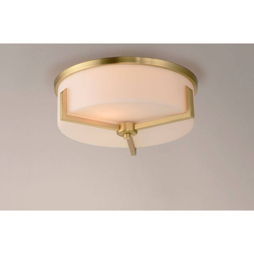 Satin Brass 3-Light Flush Mount S940