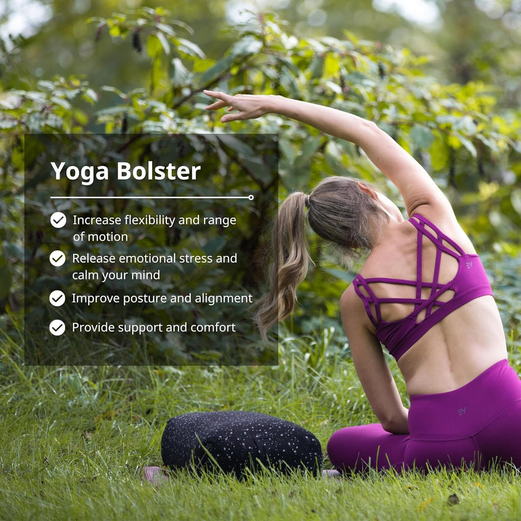 Plum Rectangular Yoga Bolster and Yoga Strap Set Q514