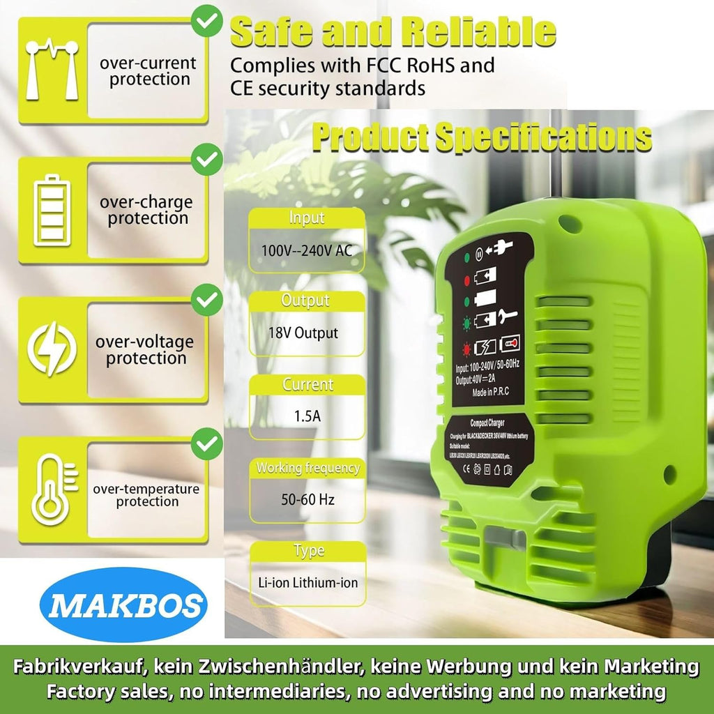 Portable Mini Fast Charger Adapter for 40V Battery D776728