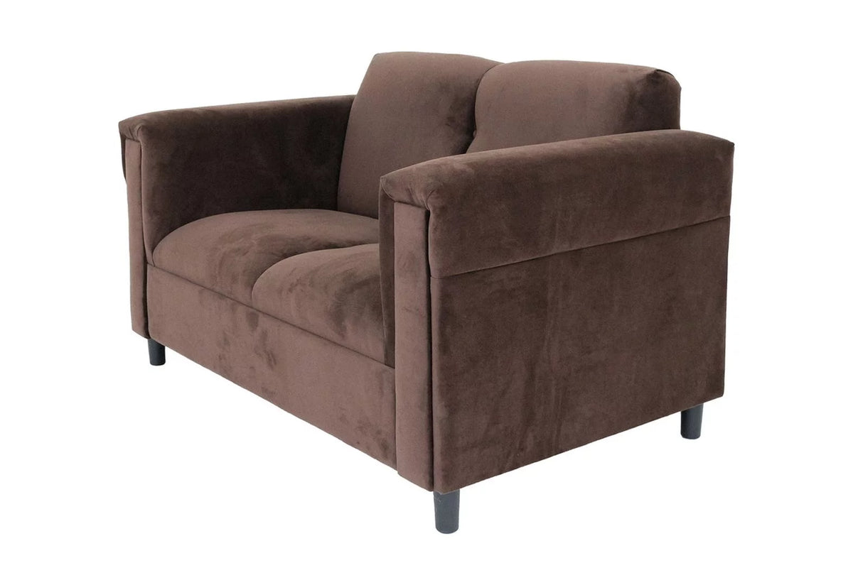 Dark Brown Suede Loveseat Sofa with Solid Wood Frame Z2797
