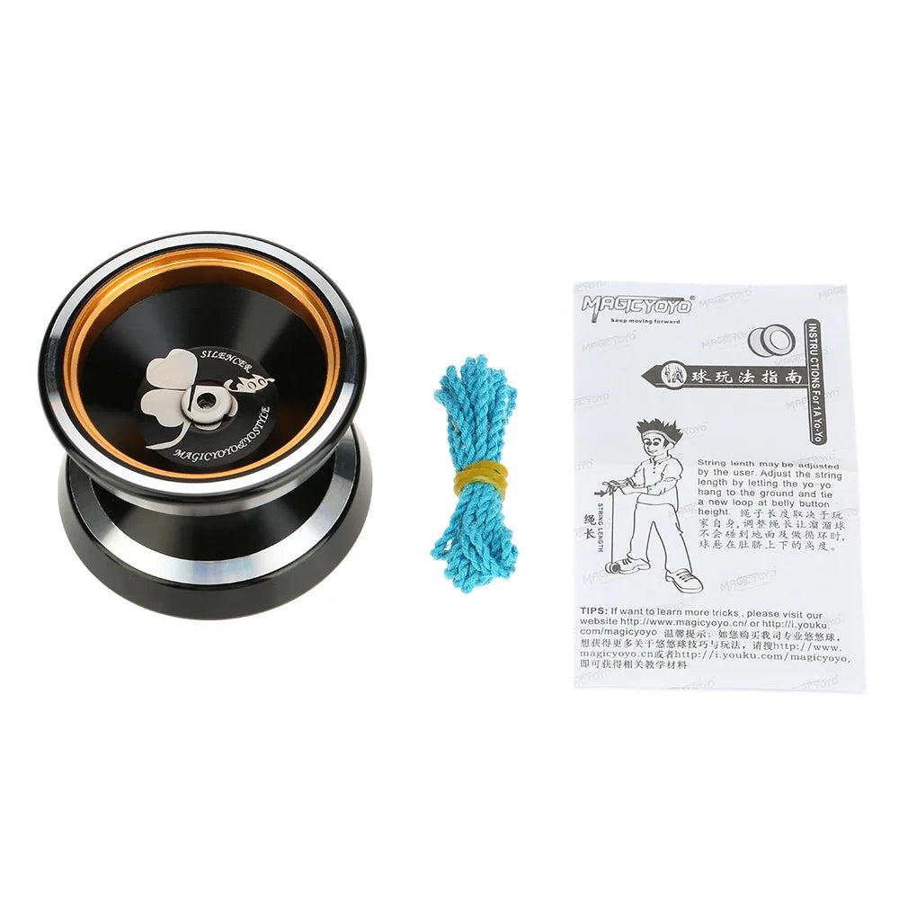 Black Aluminum Alloy Yo-yo with Spinning String I11798