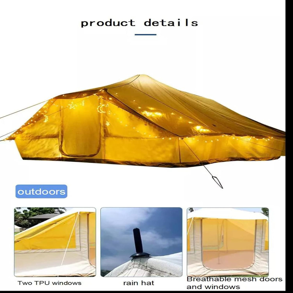 Khaki Double Door Camping Tent S834