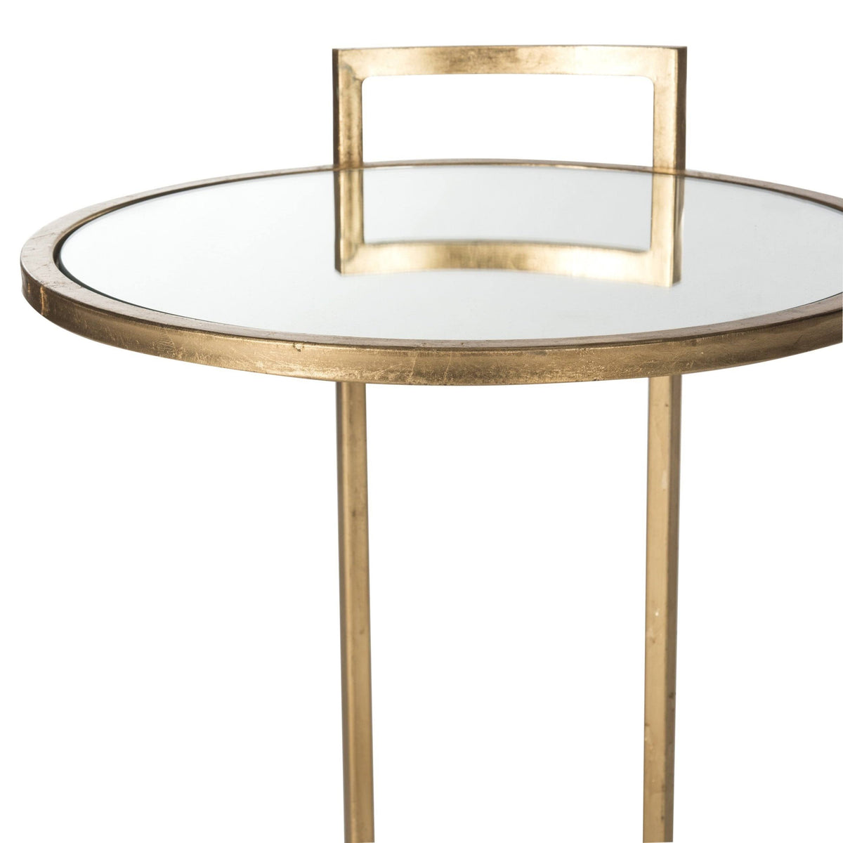 Round Gold Leaf End Table K534