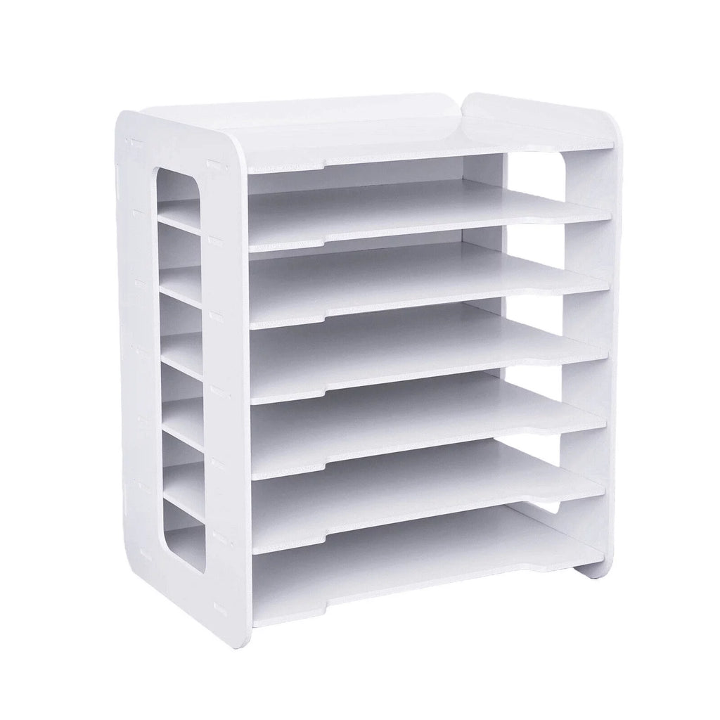 7 Tier Desktop Organizer File Shelf Document Storage Rack F8692