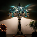 Sea Blue Stained Glass Table Lamp 18" Tall J26510