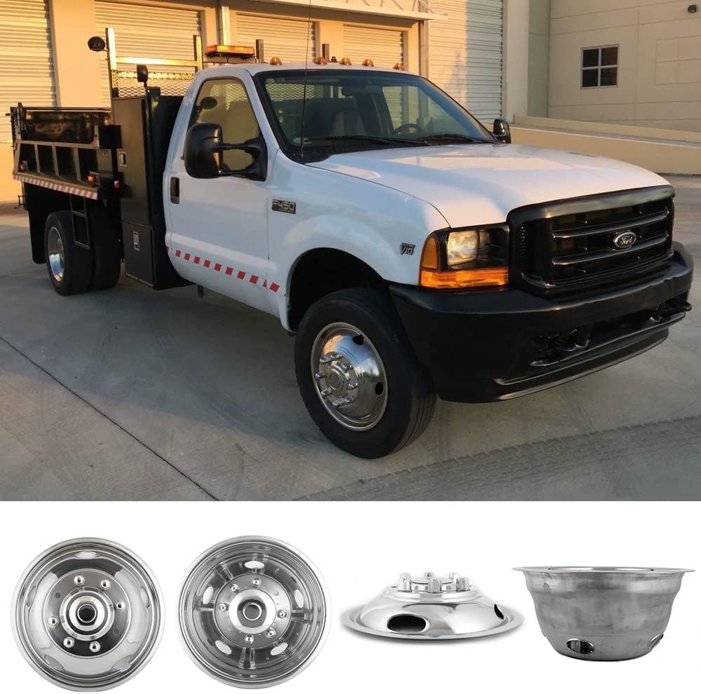 19.5 Polished Stainless Steel 8 Lug Wheel Simulators L195178