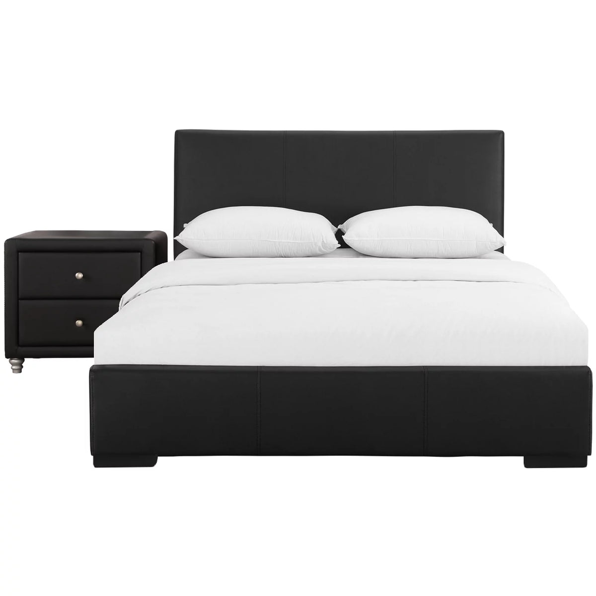 Black Queen Upholstered Platform Bedroom Set J499487