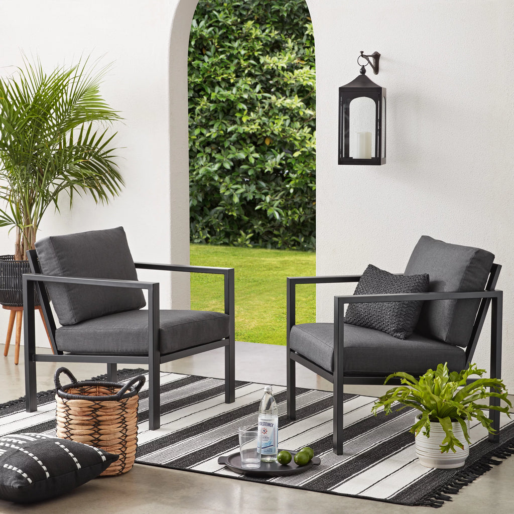 4-Piece Outdoor Patio Conversation Set, Seats 4, Gray Z34492