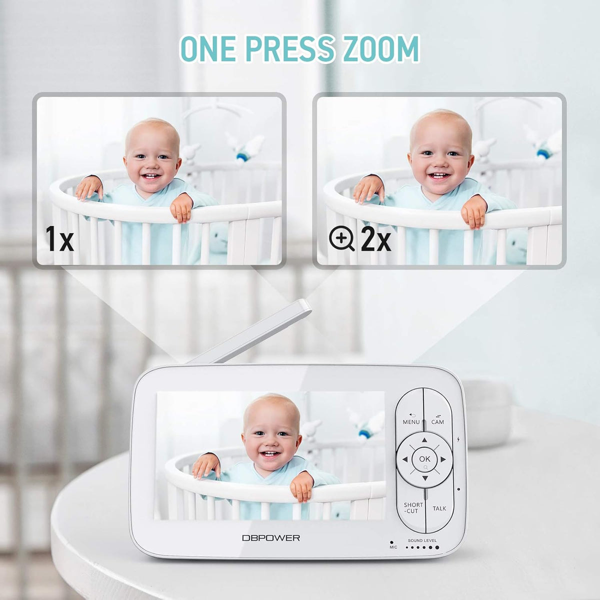 1080P 5 HD Display Video Baby Monitor with Camera and Audio, Night Vision, Two-Way Audio O283500