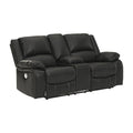 Black Power Reclining Loveseat with Console R86372