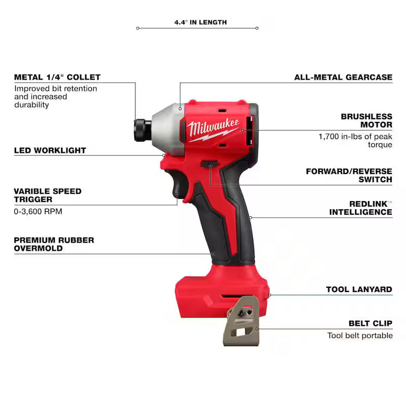18V Brushless Cordless 1/4 in. Compact Impact Driver E9006