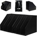 Gray 2Pcs Collapsible Magazine File Holder with 3 Vertical Compartments M4187