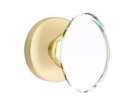 Crystal Knob Privacy Set Satin Brass R531