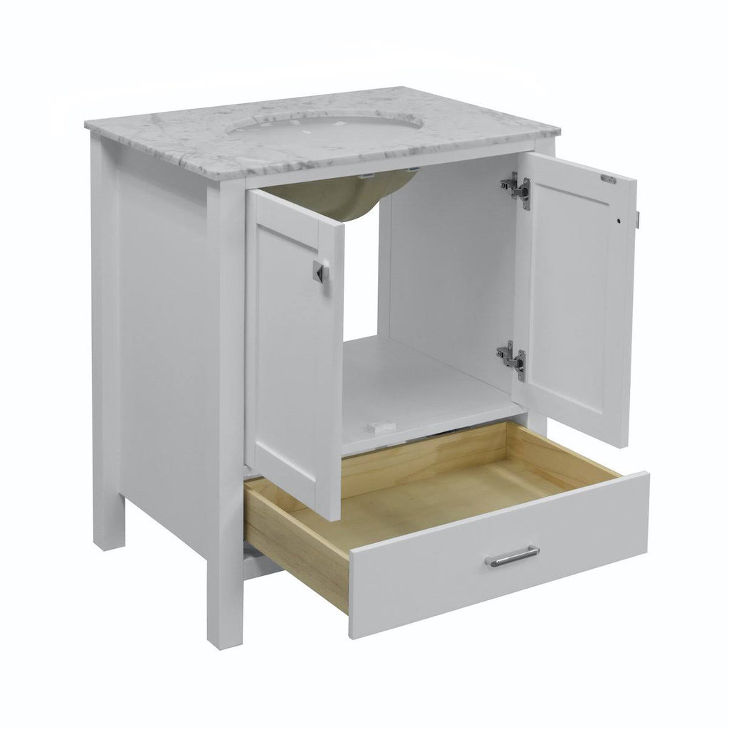 Royal Blue 30-Inch Bathroom Vanity with Marble Top R981