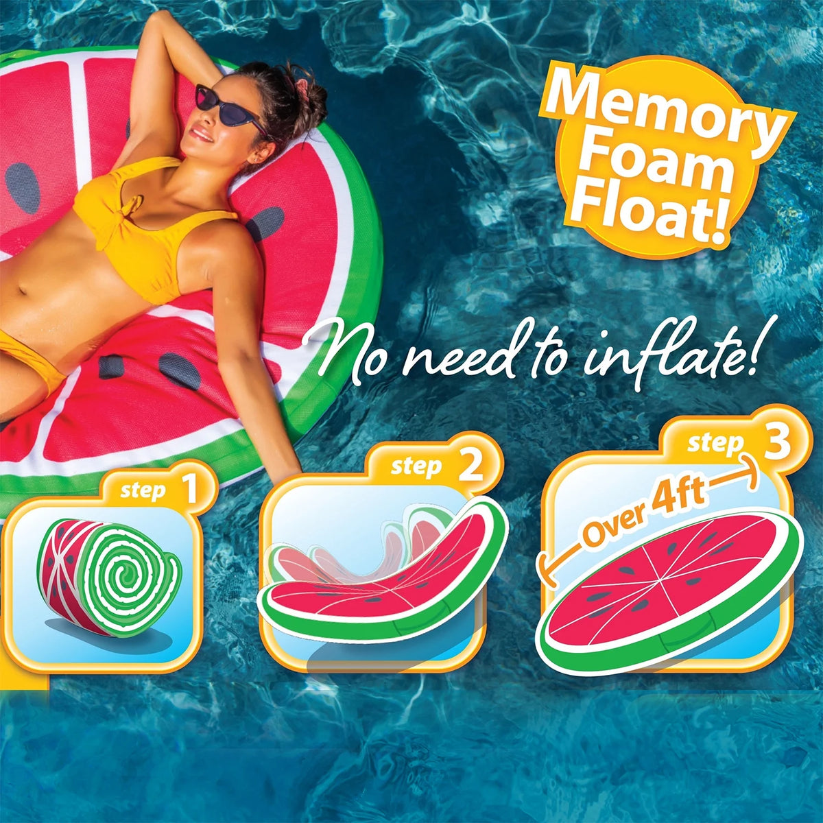 Watermelon Mesh Memory Foam Pool Float Lounger M9581