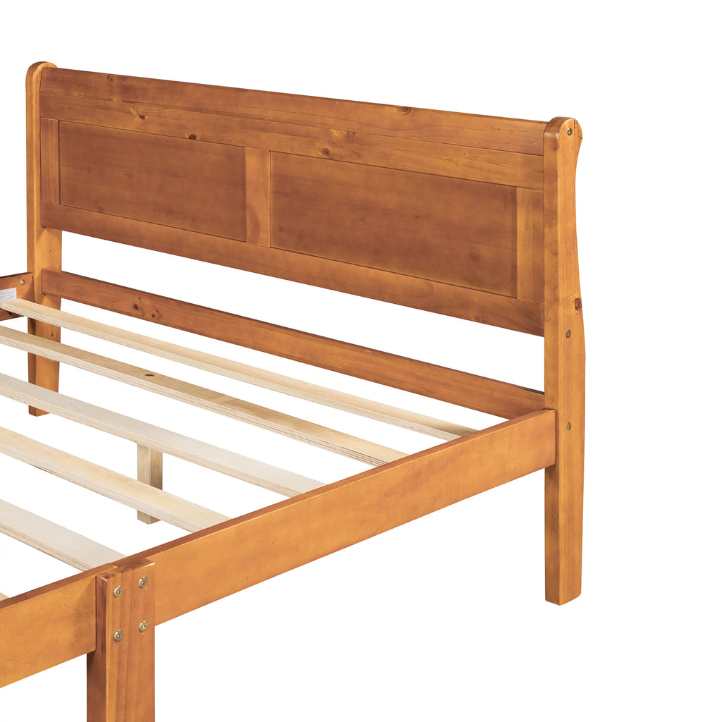 Oak Full Platform Bed Frame with Headboard and Footboard O687