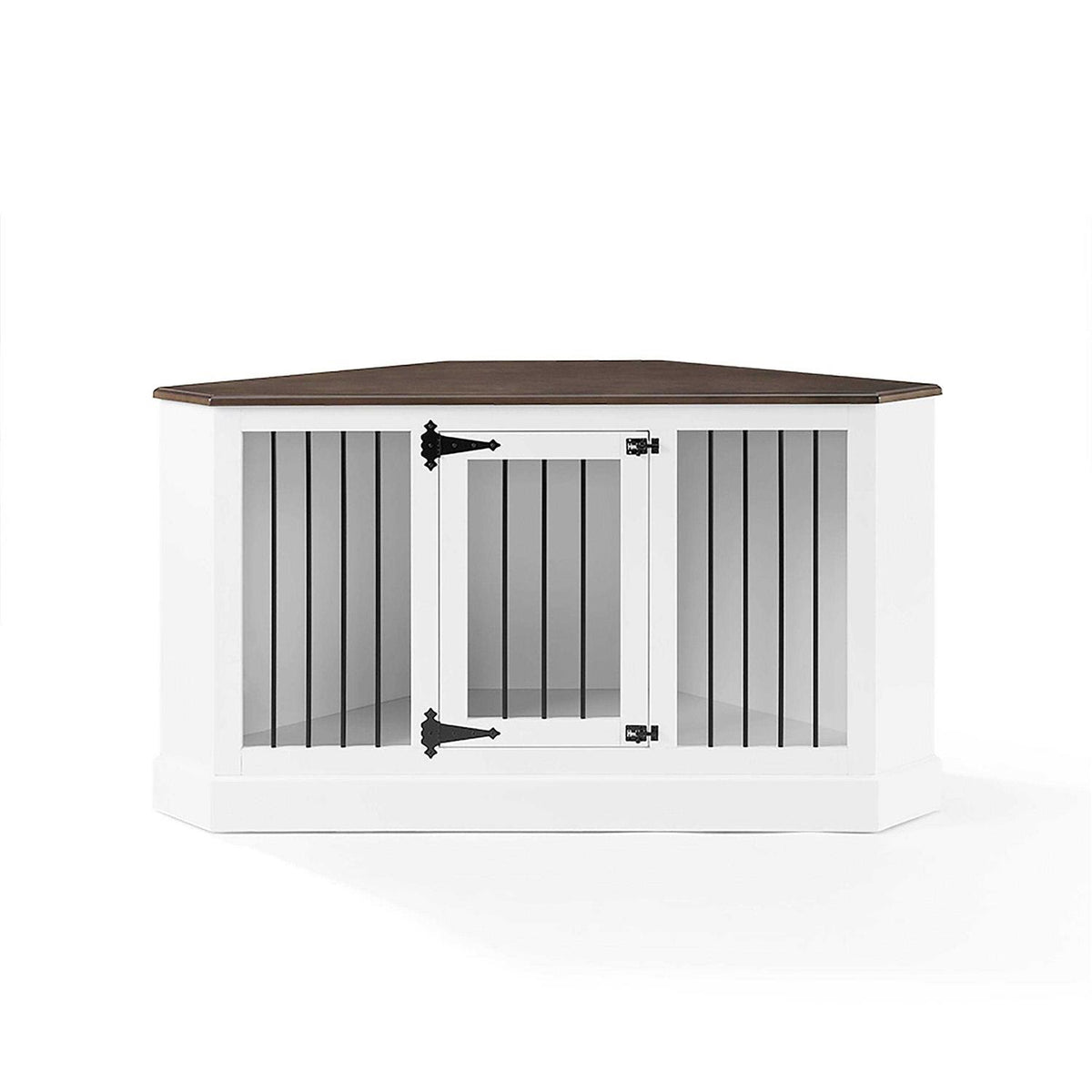 White Corner Credenza Dog Crate I79115